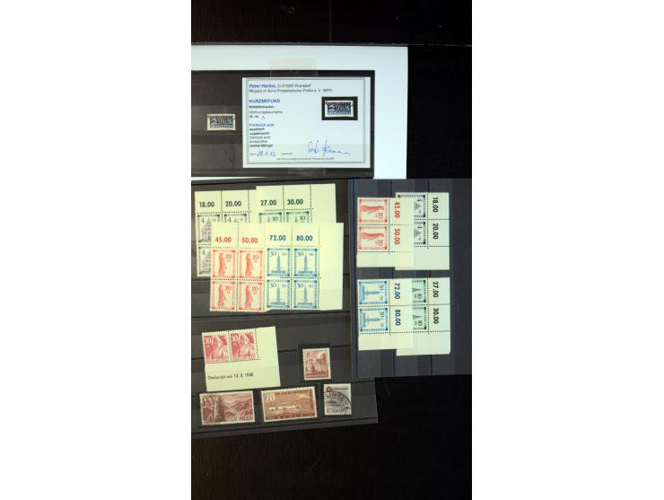 1945/49, postfrischer, ungebrauchter und gestempelter Bestand mit vielen guten Werten, Sätzen und Blocks, etliches sign. Schl
