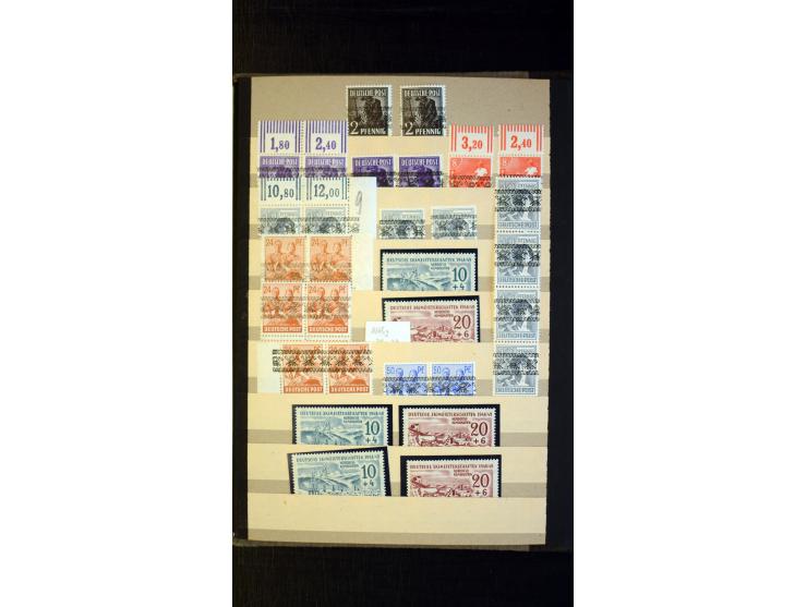 1945/49, postfrischer, ungebrauchter und gestempelter Bestand mit vielen guten Werten, Sätzen und Blocks, etliches sign. Schl