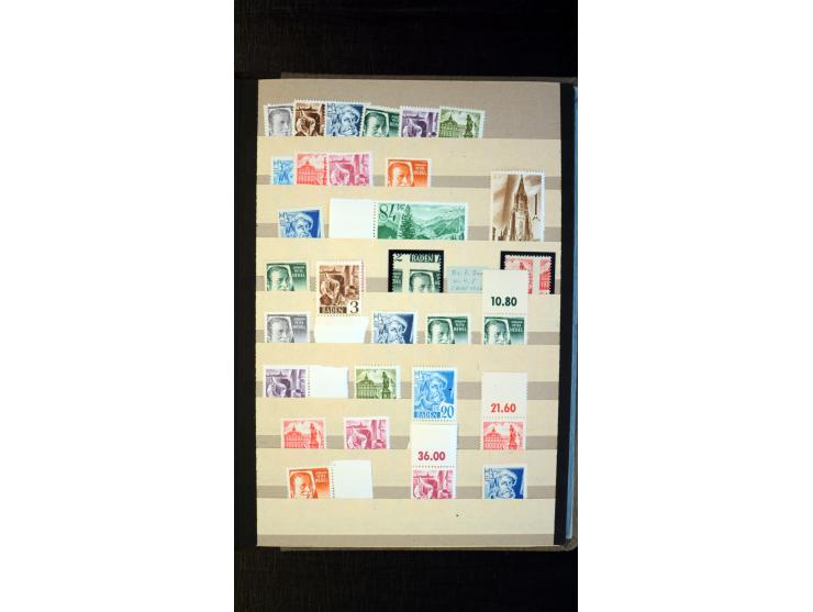 1945/49, postfrischer, ungebrauchter und gestempelter Bestand mit vielen guten Werten, Sätzen und Blocks, etliches sign. Schl