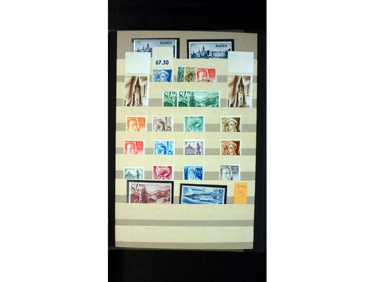 1945/49, postfrischer, ungebrauchter und gestempelter Bestand mit vielen guten Werten, Sätzen und Blocks, etliches sign. Schl