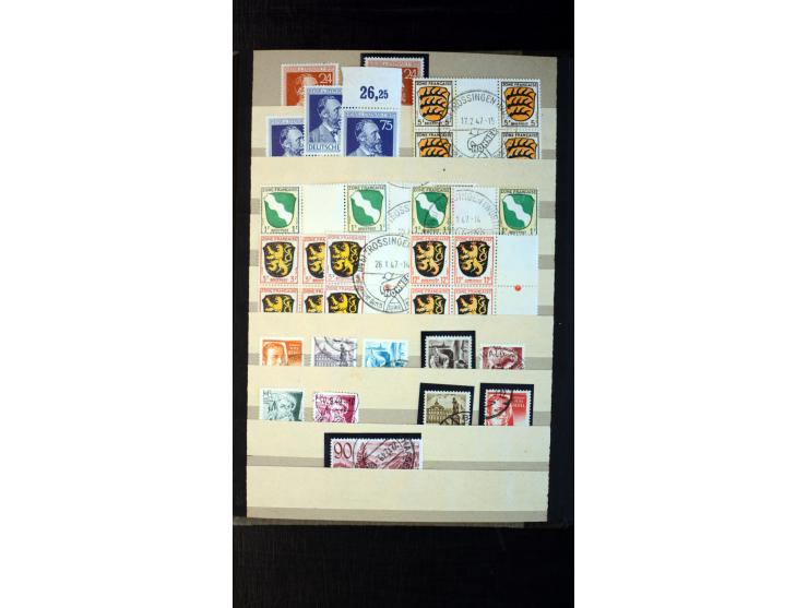 1945/49, postfrischer, ungebrauchter und gestempelter Bestand mit vielen guten Werten, Sätzen und Blocks, etliches sign. Schl