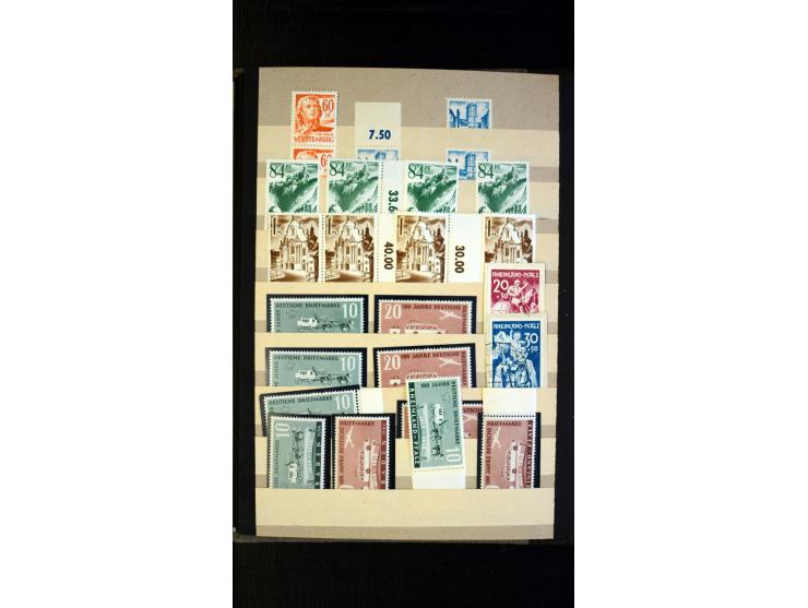 1945/49, postfrischer, ungebrauchter und gestempelter Bestand mit vielen guten Werten, Sätzen und Blocks, etliches sign. Schl