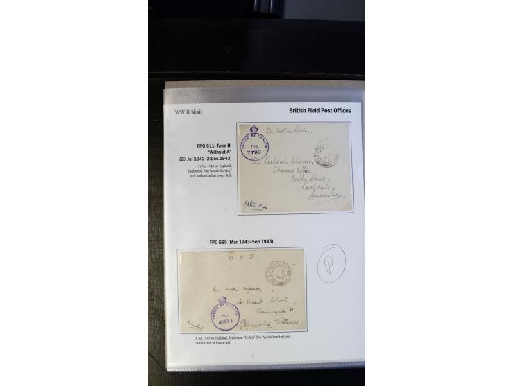 FIELD POST OFFICE: 3 covers with no. 219 in type Ib and IIa and no.611, including one re-used and one Army privilege envelope
