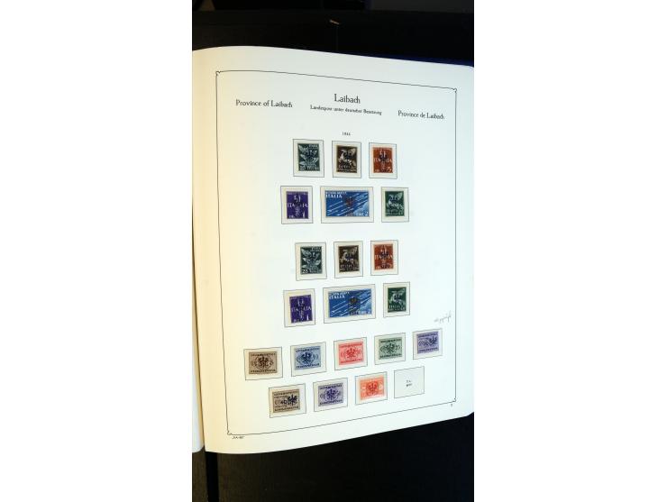 1939/45, meist postfrische Sammlung mit vielen kpl. Ausgaben und Gebiete, dabei u.a. Laibach ohne Portomarken kpl. und meist 