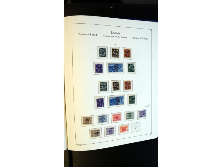 1939/45, meist postfrische Sammlung mit vielen kpl. Ausgaben und Gebiete, dabei u.a. Laibach ohne Portomarken kpl. und meist 