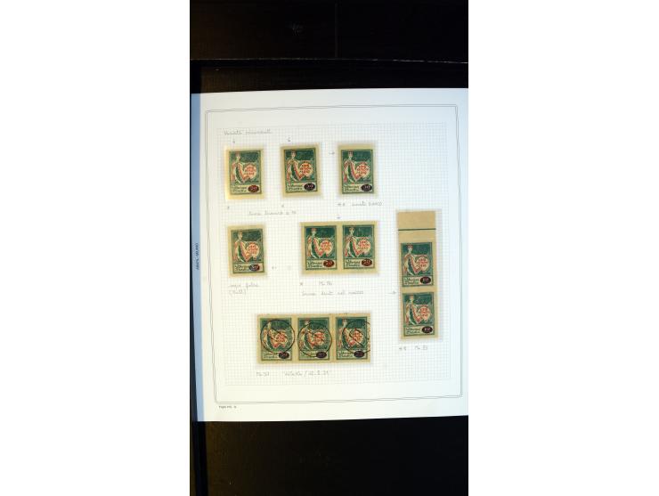 1920, 10-30r., interesting unused/never hinged collection, containing 4 pairs imperforated betwenn, 10r. imperforated at left