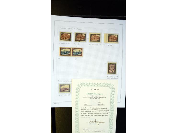 1925, Tercentenary of Liepaja 6-50s., small unused/never hinged and used collection containing an imperforated set and 50s. p