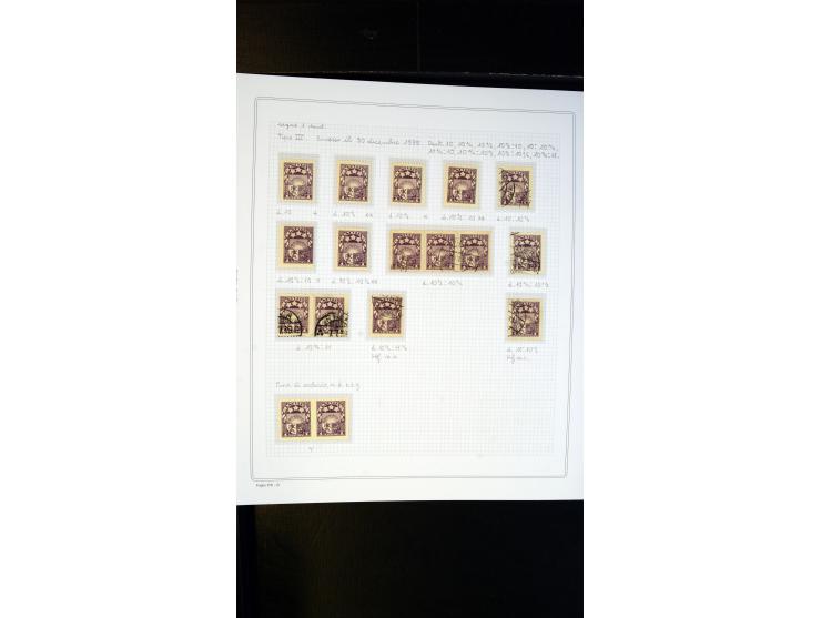 1929, Coat of arms 1-50s., unused/never hinged and used collection, containing archival proofs, different watermarks, pairs i