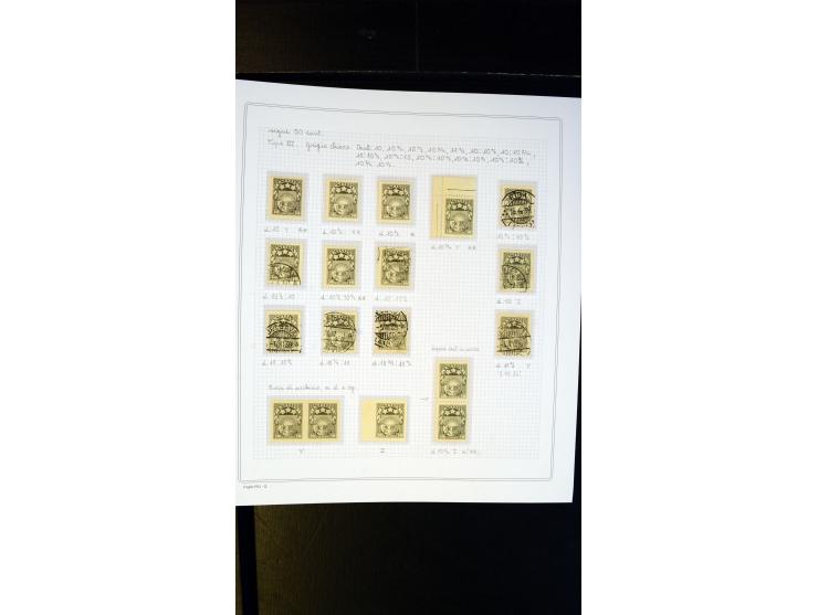 1929, Coat of arms 1-50s., unused/never hinged and used collection, containing archival proofs, different watermarks, pairs i