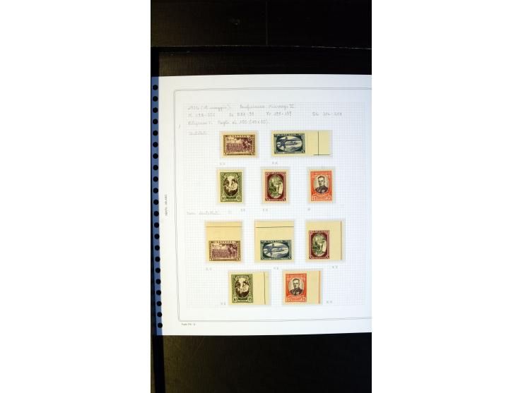 1932, Aizsargi 1-5 s. and 6-15 s., unused/never hinged  collection, with different watermarks etc., all written up on pages