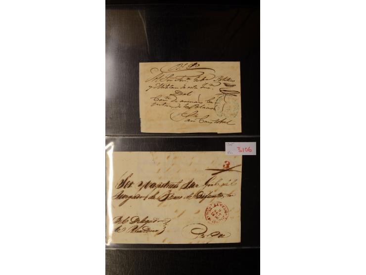 1839/54, Partie mit 28 Vorphila-Briefen, dabei verschiedene Ortstempel mit u.a. Puerto Principe, Matanzas, Carteria de Alacra