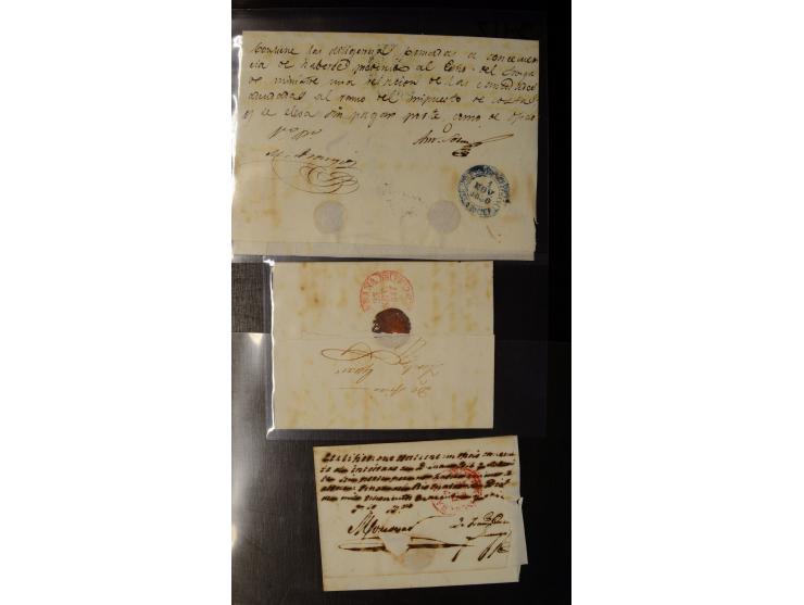 1839/54, Partie mit 28 Vorphila-Briefen, dabei verschiedene Ortstempel mit u.a. Puerto Principe, Matanzas, Carteria de Alacra