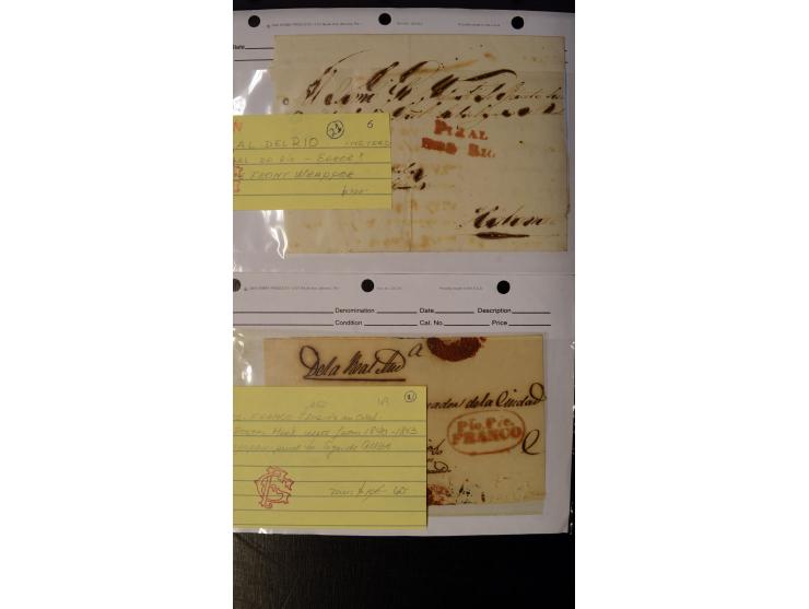 1839/54, Partie mit 28 Vorphila-Briefen, dabei verschiedene Ortstempel mit u.a. Puerto Principe, Matanzas, Carteria de Alacra