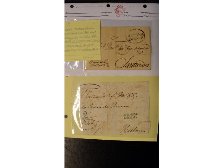 1839/54, Partie mit 28 Vorphila-Briefen, dabei verschiedene Ortstempel mit u.a. Puerto Principe, Matanzas, Carteria de Alacra
