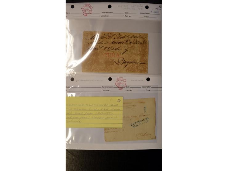 1839/54, Partie mit 28 Vorphila-Briefen, dabei verschiedene Ortstempel mit u.a. Puerto Principe, Matanzas, Carteria de Alacra