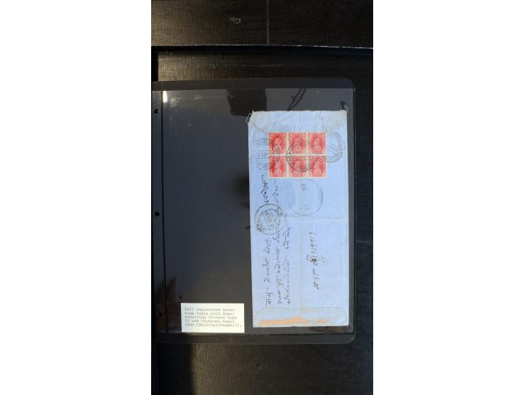 1901/68, ca. 65 Briefe und Ganzsachen aus Indien nach Nepal, dabei interessante Frankaturen, R-Briefe, verschiedene Ankunftss