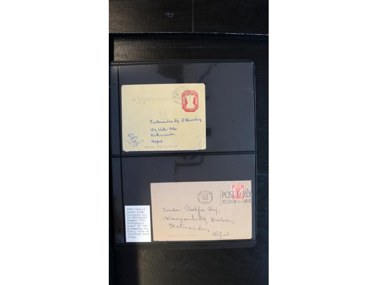 1901/68, ca. 65 Briefe und Ganzsachen aus Indien nach Nepal, dabei interessante Frankaturen, R-Briefe, verschiedene Ankunftss