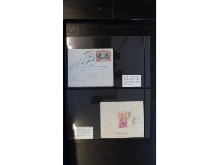 1901/68, ca. 65 Briefe und Ganzsachen aus Indien nach Nepal, dabei interessante Frankaturen, R-Briefe, verschiedene Ankunftss
