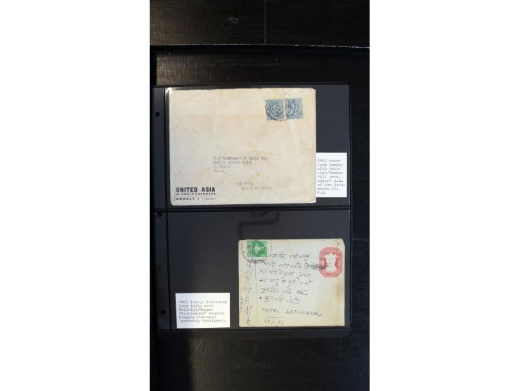 1901/68, ca. 65 Briefe und Ganzsachen aus Indien nach Nepal, dabei interessante Frankaturen, R-Briefe, verschiedene Ankunftss