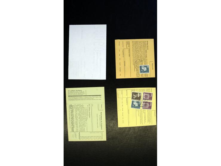 1949/93, Sammlung "Päckchen, Paket- und Postgutkarten) mit ca. 300 Belegen, dabei verschiedene Vordrucke, Frankaturen, Portos