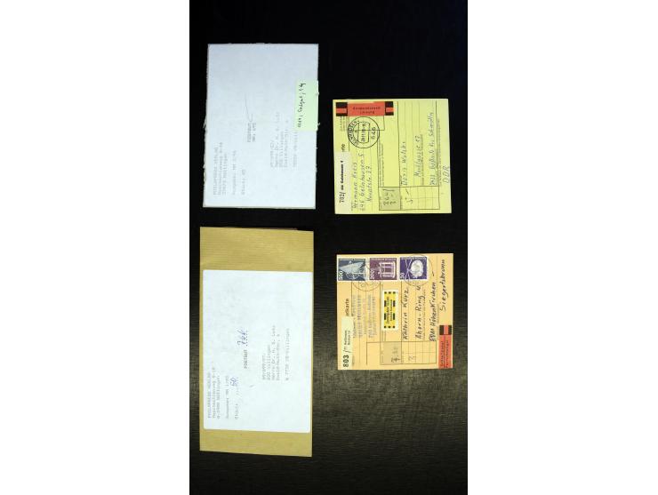 1949/93, Sammlung "Päckchen, Paket- und Postgutkarten) mit ca. 300 Belegen, dabei verschiedene Vordrucke, Frankaturen, Portos