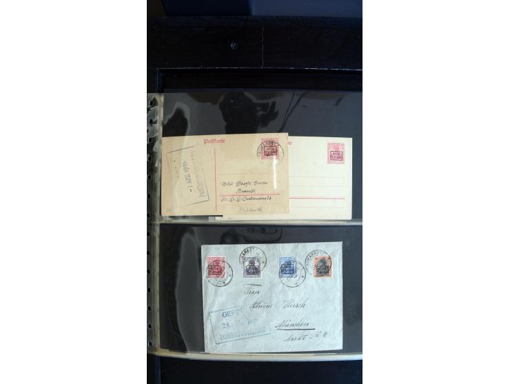 1917/18, ca. 90 Briefe, Karten und meist gebrauchten Ganzsachen, dabei interessante Stempel, Zensuren, Eilboten-Briefe, Ausla