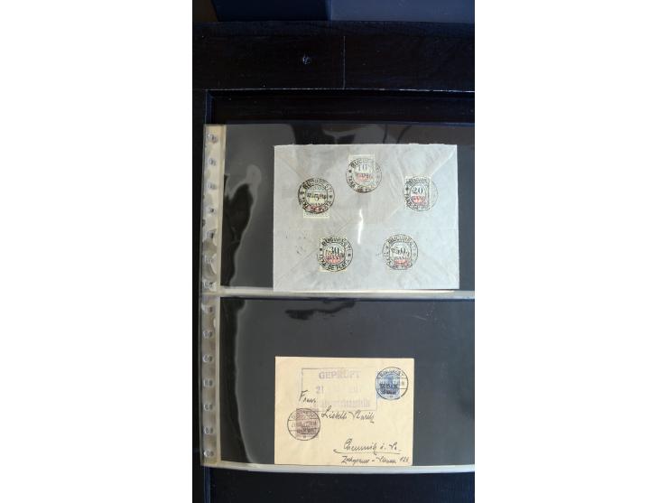 1917/18, ca. 90 Briefe, Karten und meist gebrauchten Ganzsachen, dabei interessante Stempel, Zensuren, Eilboten-Briefe, Ausla