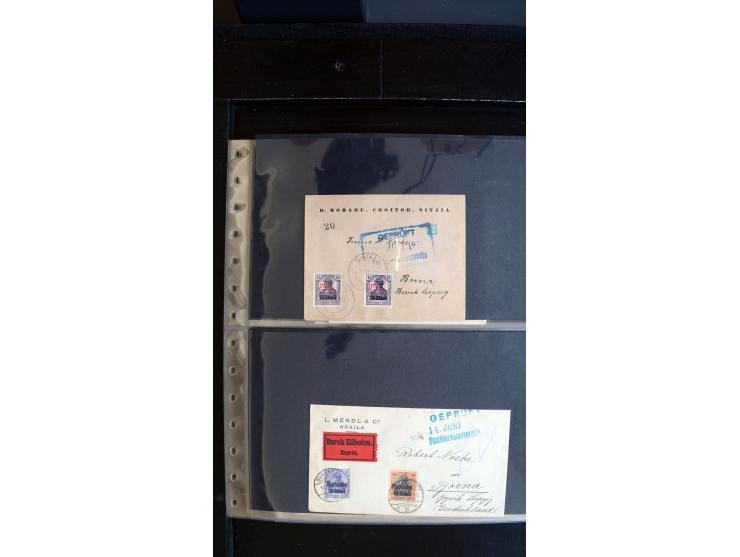 1917/18, ca. 90 Briefe, Karten und meist gebrauchten Ganzsachen, dabei interessante Stempel, Zensuren, Eilboten-Briefe, Ausla