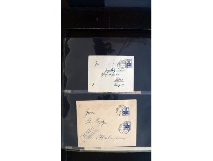 1917/18, ca. 90 Briefe, Karten und meist gebrauchten Ganzsachen, dabei interessante Stempel, Zensuren, Eilboten-Briefe, Ausla