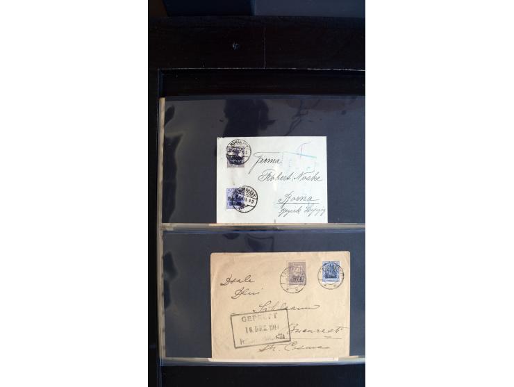 1917/18, ca. 90 Briefe, Karten und meist gebrauchten Ganzsachen, dabei interessante Stempel, Zensuren, Eilboten-Briefe, Ausla