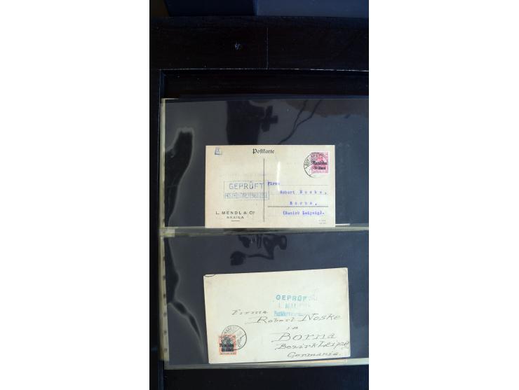 1917/18, ca. 90 Briefe, Karten und meist gebrauchten Ganzsachen, dabei interessante Stempel, Zensuren, Eilboten-Briefe, Ausla