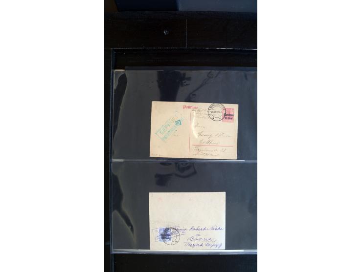 1917/18, ca. 90 Briefe, Karten und meist gebrauchten Ganzsachen, dabei interessante Stempel, Zensuren, Eilboten-Briefe, Ausla