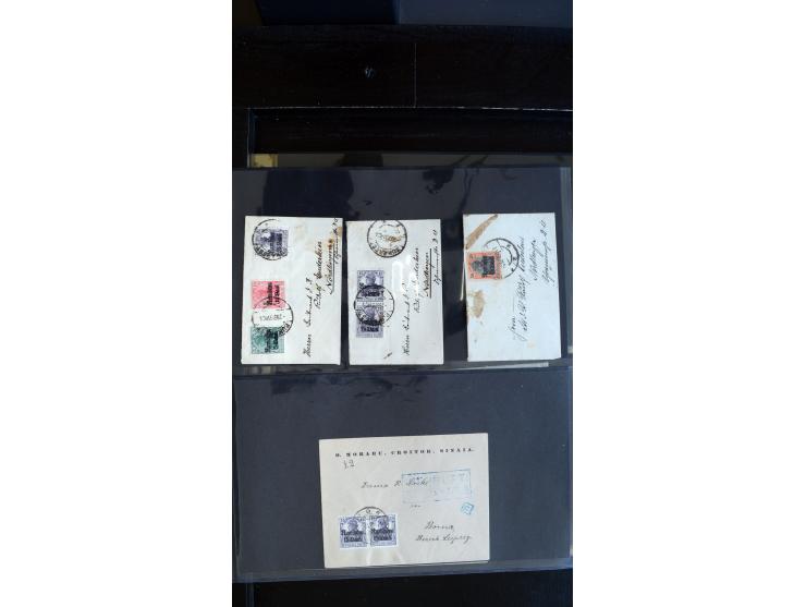 1917/18, ca. 90 Briefe, Karten und meist gebrauchten Ganzsachen, dabei interessante Stempel, Zensuren, Eilboten-Briefe, Ausla