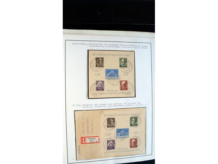 1945/49, ungebrauchte/postfrische und gestempelte Sammlung mit besseren Ausgaben, dabei Mi.-Nr. BI PF I  postfrisch, Block 2t
