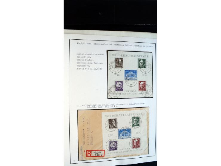 1945/49, ungebrauchte/postfrische und gestempelte Sammlung mit besseren Ausgaben, dabei Mi.-Nr. BI PF I  postfrisch, Block 2t