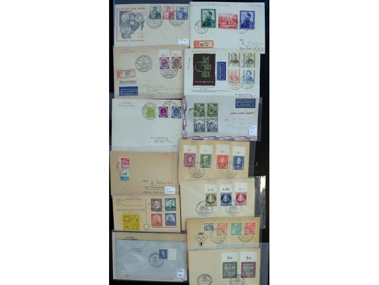 1946/56, sehr interessante Partie mit über 100 Briefe und Karten, ab Lokalausgaben, meist Bund und Berlin mit vielen guten Fr