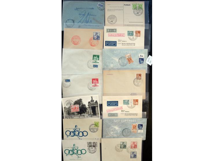 1946/56, sehr interessante Partie mit über 100 Briefe und Karten, ab Lokalausgaben, meist Bund und Berlin mit vielen guten Fr