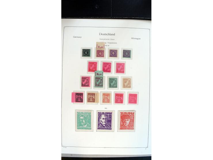 1945/49, postfrische Sammlung mit u.a. Mi.-Nr. BIb, 80X, 150-55X, Bl.1x, 2t (leichte Gummifehler), 4, 5Y, 6 etc.