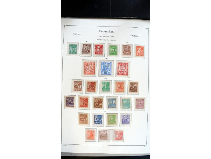 1945/49, postfrische Sammlung mit u.a. Mi.-Nr. BIb, 80X, 150-55X, Bl.1x, 2t (leichte Gummifehler), 4, 5Y, 6 etc.
