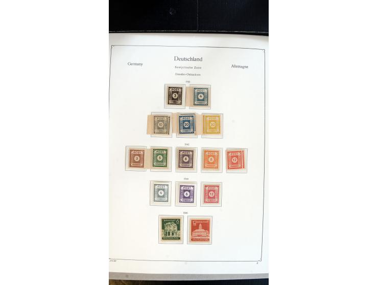 1945/49, postfrische Sammlung mit u.a. Mi.-Nr. BIb, 80X, 150-55X, Bl.1x, 2t (leichte Gummifehler), 4, 5Y, 6 etc.