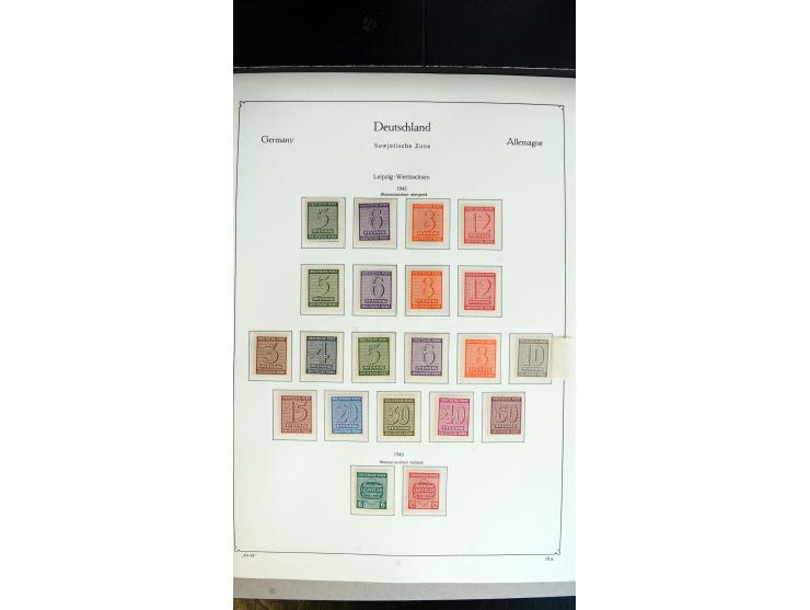 1945/49, postfrische Sammlung mit u.a. Mi.-Nr. BIb, 80X, 150-55X, Bl.1x, 2t (leichte Gummifehler), 4, 5Y, 6 etc.