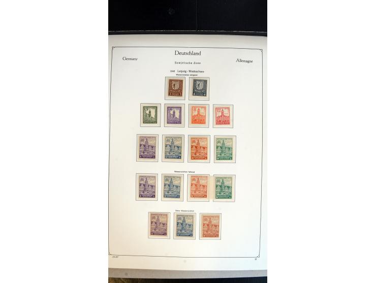1945/49, postfrische Sammlung mit u.a. Mi.-Nr. BIb, 80X, 150-55X, Bl.1x, 2t (leichte Gummifehler), 4, 5Y, 6 etc.
