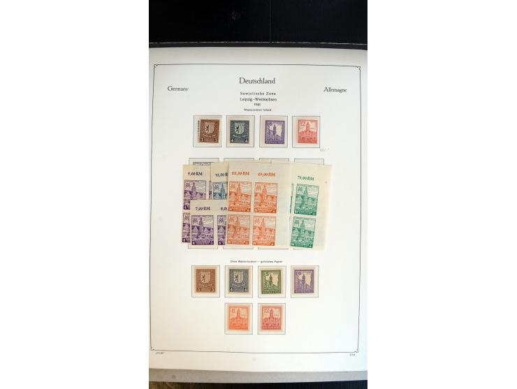 1945/49, postfrische Sammlung mit u.a. Mi.-Nr. BIb, 80X, 150-55X, Bl.1x, 2t (leichte Gummifehler), 4, 5Y, 6 etc.