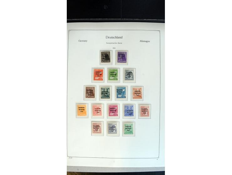 1945/49, postfrische Sammlung mit u.a. Mi.-Nr. BIb, 80X, 150-55X, Bl.1x, 2t (leichte Gummifehler), 4, 5Y, 6 etc.