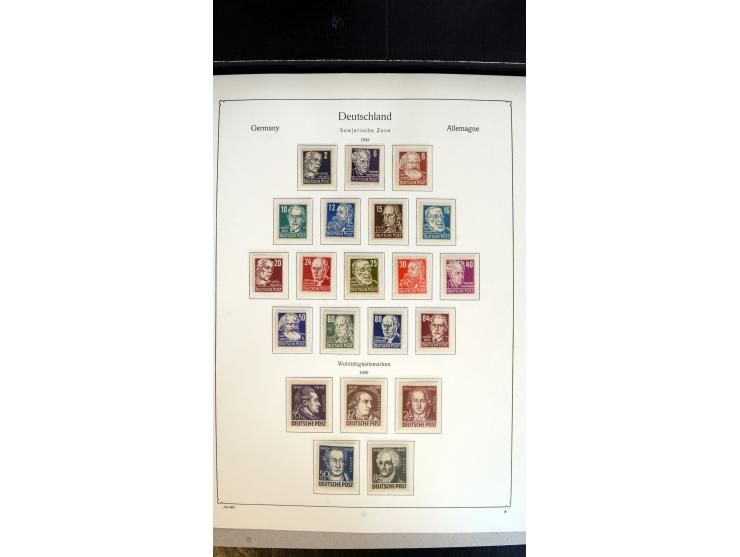 1945/49, postfrische Sammlung mit u.a. Mi.-Nr. BIb, 80X, 150-55X, Bl.1x, 2t (leichte Gummifehler), 4, 5Y, 6 etc.