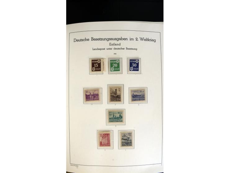 1939/45, postfrische, ungebrauchte und gestempelte Sammlung mit vielen guten Ausgaben wie Odenpäh Mi.-Nr. 2BI, Ukmerge Mi.-Nr