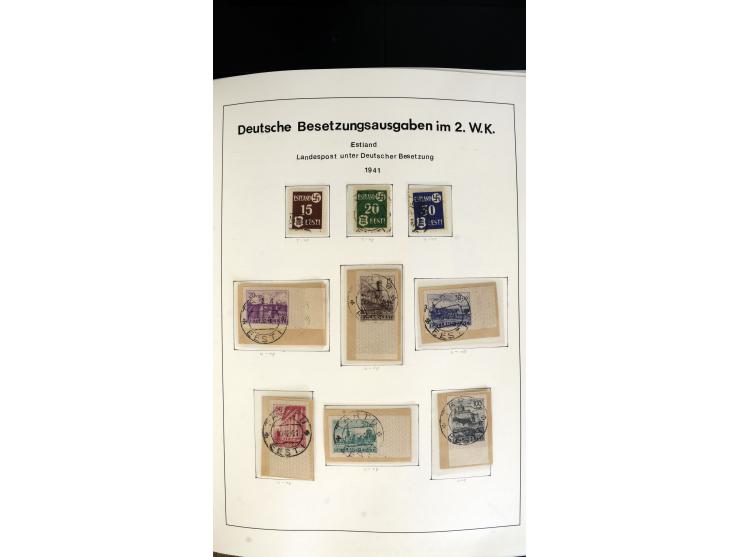1939/45, postfrische, ungebrauchte und gestempelte Sammlung mit vielen guten Ausgaben wie Odenpäh Mi.-Nr. 2BI, Ukmerge Mi.-Nr