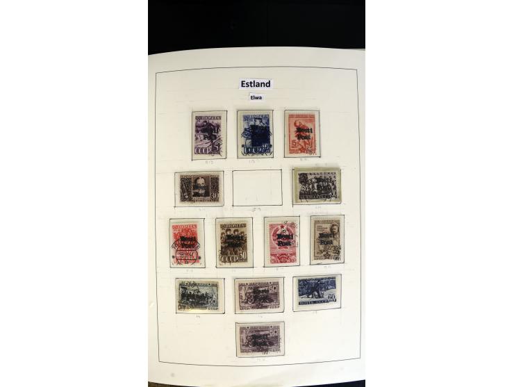 1939/45, postfrische, ungebrauchte und gestempelte Sammlung mit vielen guten Ausgaben wie Odenpäh Mi.-Nr. 2BI, Ukmerge Mi.-Nr