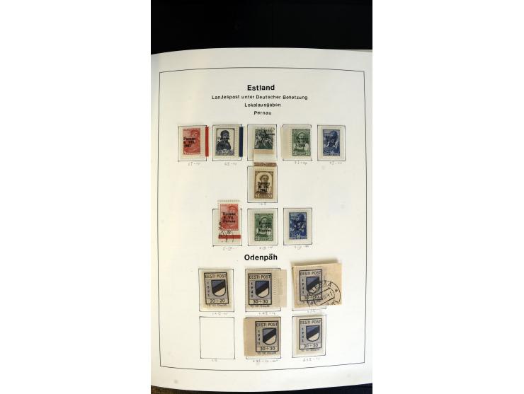 1939/45, postfrische, ungebrauchte und gestempelte Sammlung mit vielen guten Ausgaben wie Odenpäh Mi.-Nr. 2BI, Ukmerge Mi.-Nr