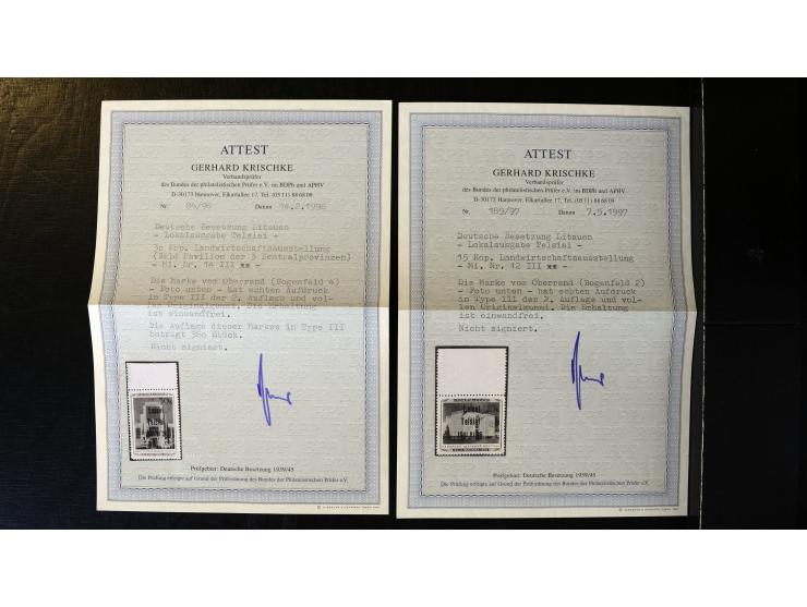 1939/45, postfrische, ungebrauchte und gestempelte Sammlung mit vielen guten Ausgaben wie Odenpäh Mi.-Nr. 2BI, Ukmerge Mi.-Nr